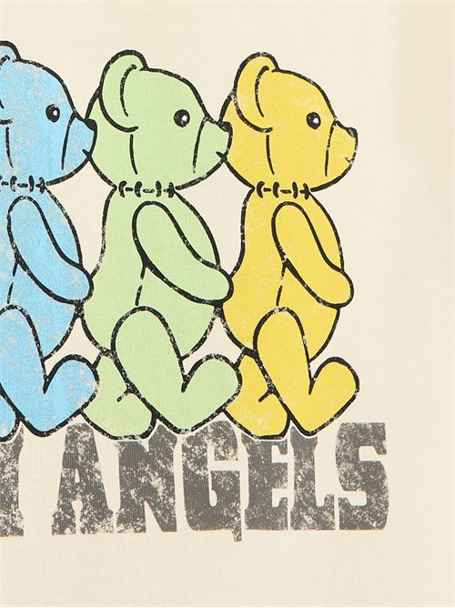 T-shirt rirocollo bianco avorio con stampa PALM ANGELS | PMAA001S25JER0060B84